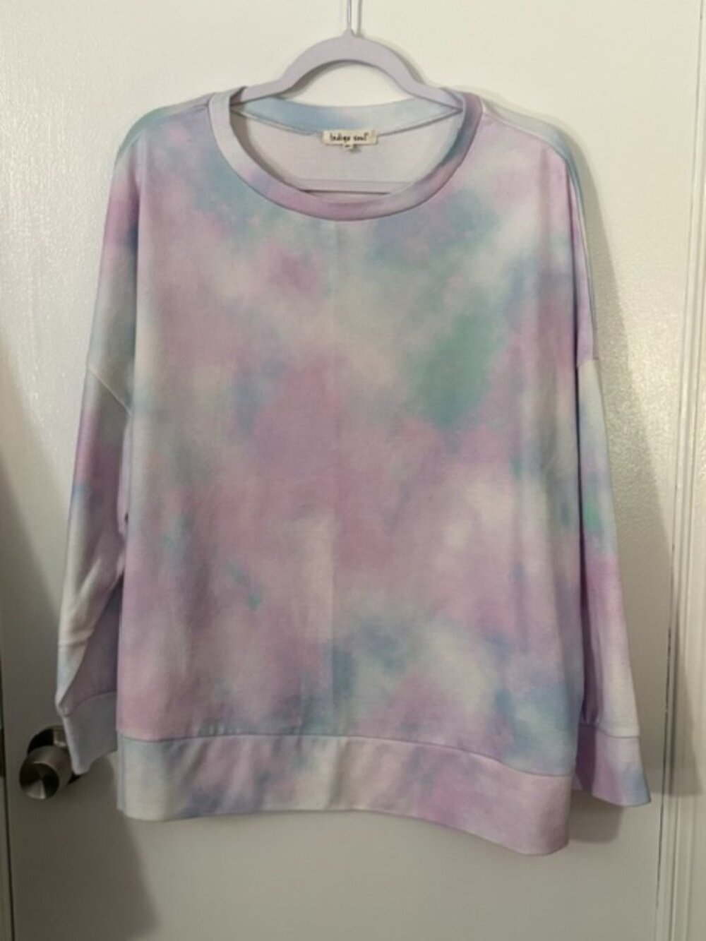 Indigo Soul Pastel Tie-Dye Long Sleeve Sweatshirt Size 2XL